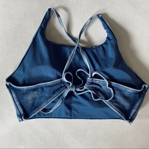 High Neck Open Back Bathing Suit Top - Picture 3 of 7